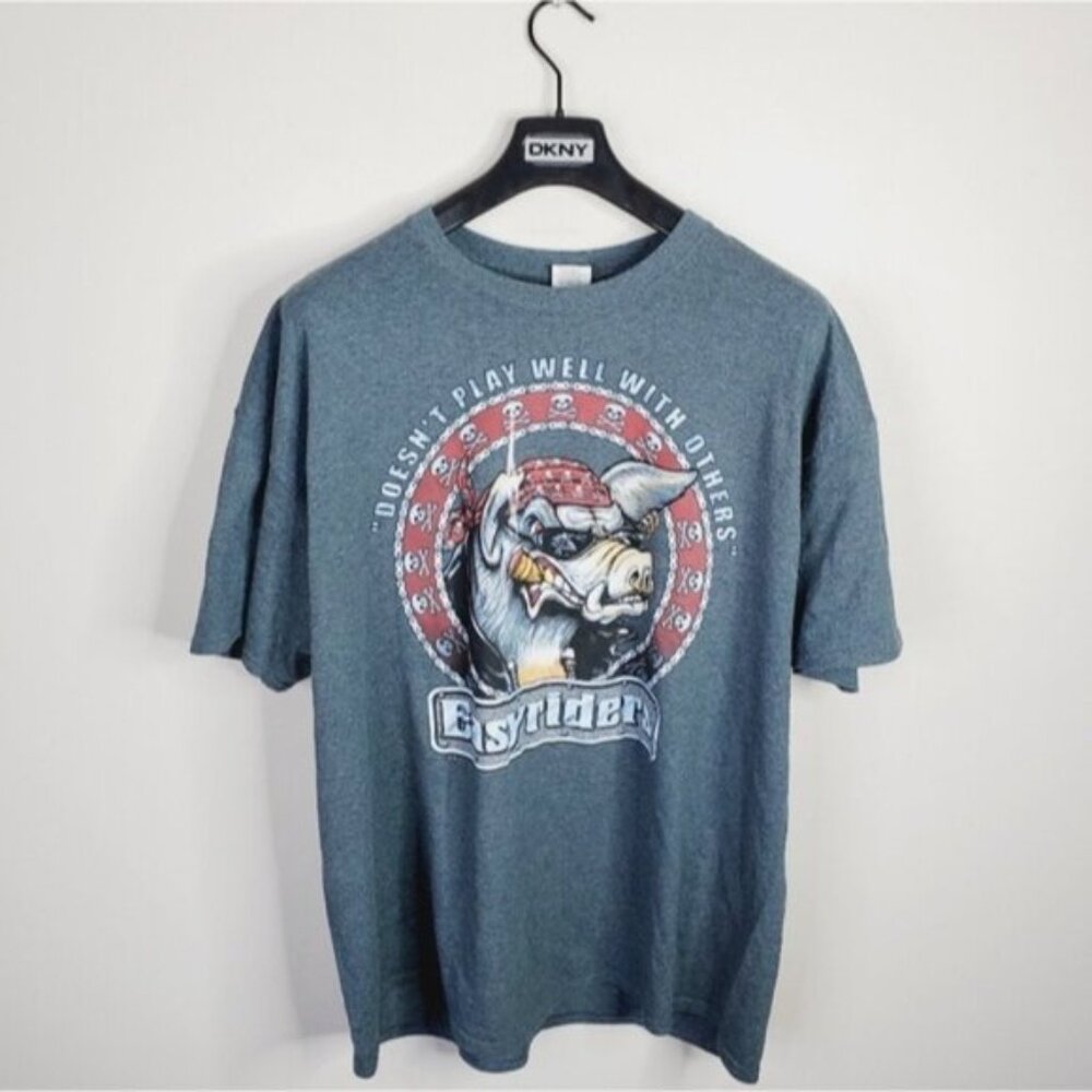 Vintage Easyriders Y2K Columbus Ohio Biker Tour Retro Motorcycle Tee 2X